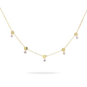Collana donna Rue des Mille 5 dischetti e zirconi GRZ-020 M3