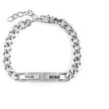 Bracciale uomo 4US Cesare Paciotti STEEL TARGA ZIRCONI NERI 4UBR6149