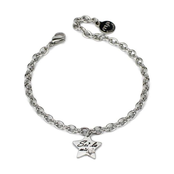 Bracciale donna Boccadamo Mya catena doppia con stella MY/BR54