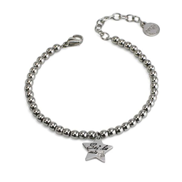 Bracciale donna Boccadamo Mya catena a sfere con stella MY/BR55