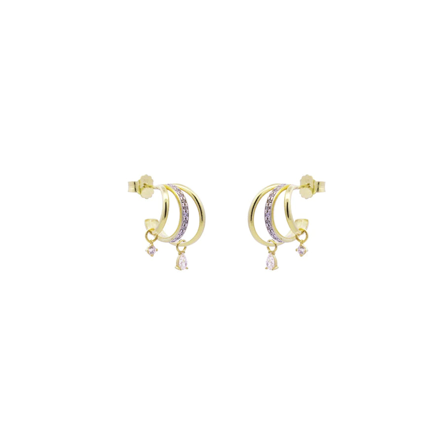 Orecchini donna Rue des Mille tre cerchi goccia pendente - SHAPES ORZ-020 M8 AU