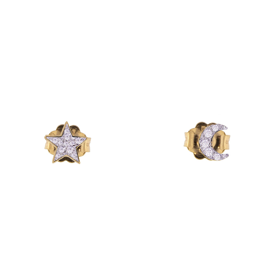 Orecchini donna Rue des Mille in argento Stella e Luna ORZ-LOB MIC C5 AU