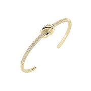 Bracciale Rigido Nodo d'Amore in Ottone Dorato con Zirconi OTBRNOAMGZ