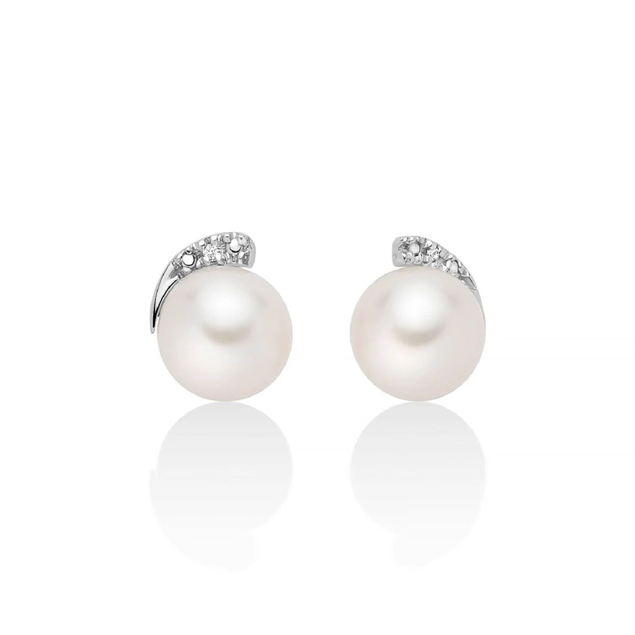 Orecchini donna Miluna in oro 18 Kt Perla e Diamanti PER2752