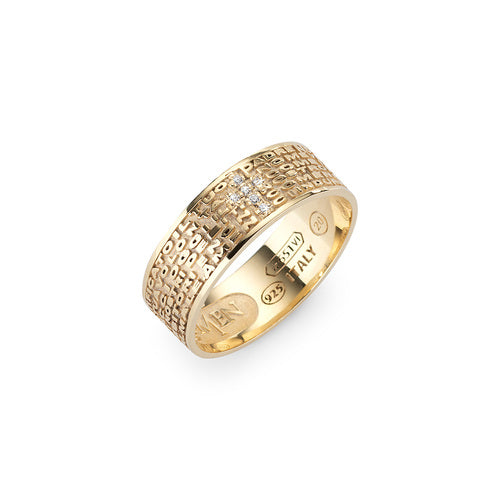 Anello argento Amen Padre Nostro Croce Zirconata ANPNGZB