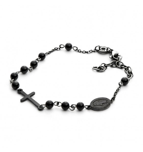 Collana uomo 4US Cesare Paciotti BLACK ROSARY 4UBR3758