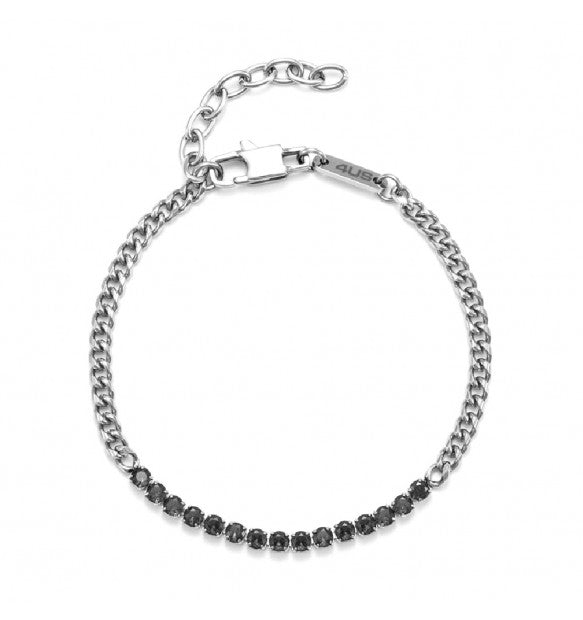 Bracciale uomo 4US Cesare Paciotti STEEL ZIRCONI NERI 4UBR5599