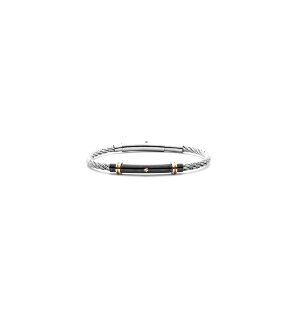 Bracciale uomo 4US Cesare Paciotti STEEL NERO ROSE 4UBR5650