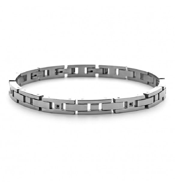Bracciale uomo 4US Cesare Paciotti STEEL ZIRCONI NERI 4UBR5980