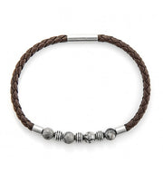 Bracciale uomo 4US Cesare Paciotti in acciaio e pelle 4UBR6385