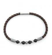 Bracciale uomo 4US Cesare Paciotti in acciaio e pelle 4UBR6386