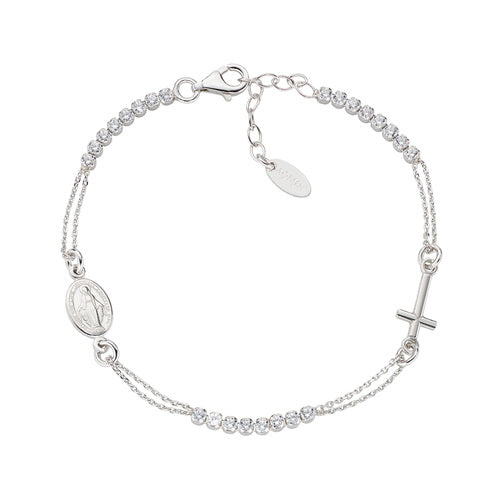 Bracciale donna Amen in argento 925 CROCE BRCRMIBBZ3