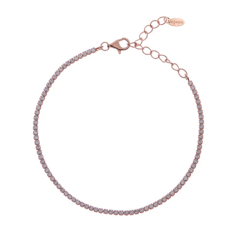 Bracciale Tennis Amen in argento rosè 925 con zirconi bianchi BT1RB17