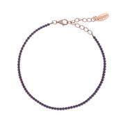 Bracciale Tennis Amen in argento 925 rosè con zirconi Blu BT1RBL17