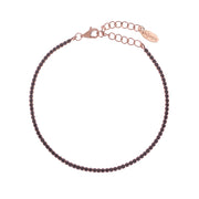 Bracciale Tennis Amen in argento rosè 925 con zirconi Neri BT1RN17