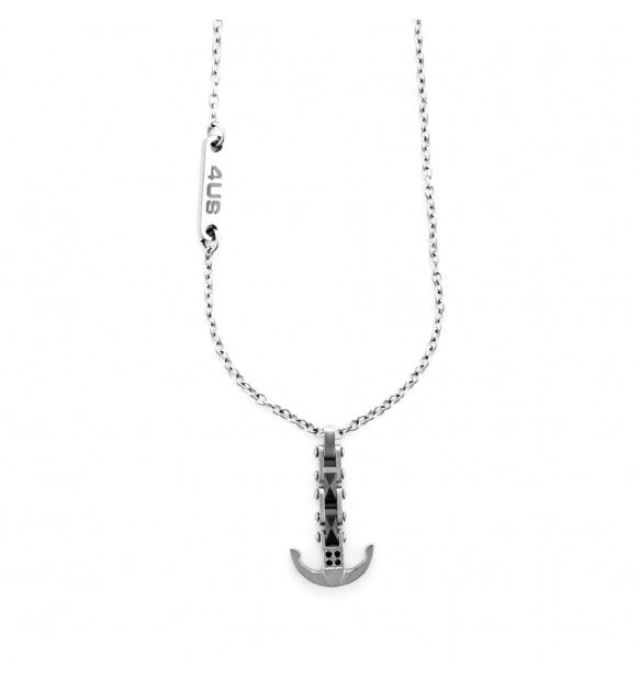 Collana uomo 4US Cesare Paciotti STEEL CERAMICA NERA E ZIRCONI NERI 4UCL5955