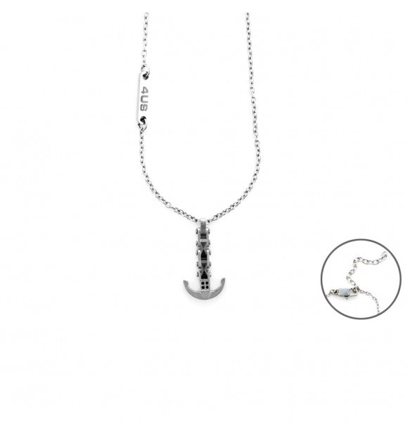 Collana uomo 4US Cesare Paciotti STEEL CERAMICA NERA E ZIRCONI NERI 4UCL5955