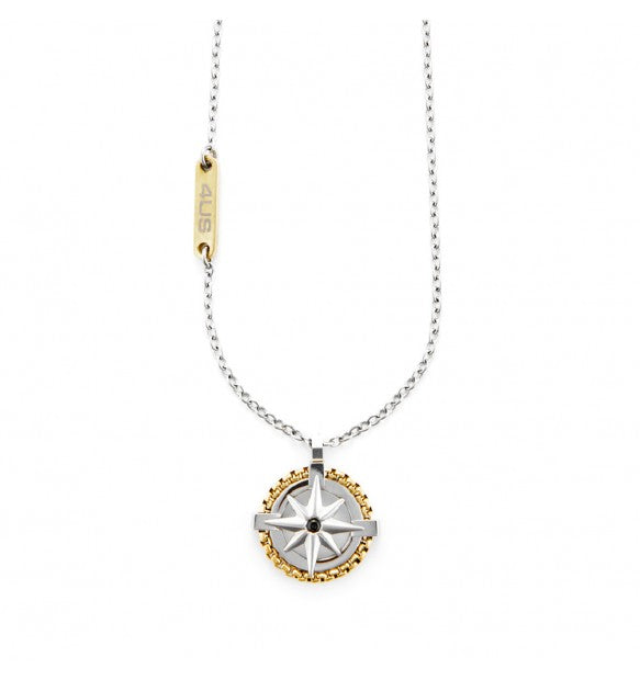 Collana uomo 4US Cesare Paciotti STEEL/ORO ZIRCONI NERI 4UCL5954