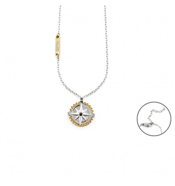 Collana uomo 4US Cesare Paciotti STEEL/ORO ZIRCONI NERI 4UCL5954