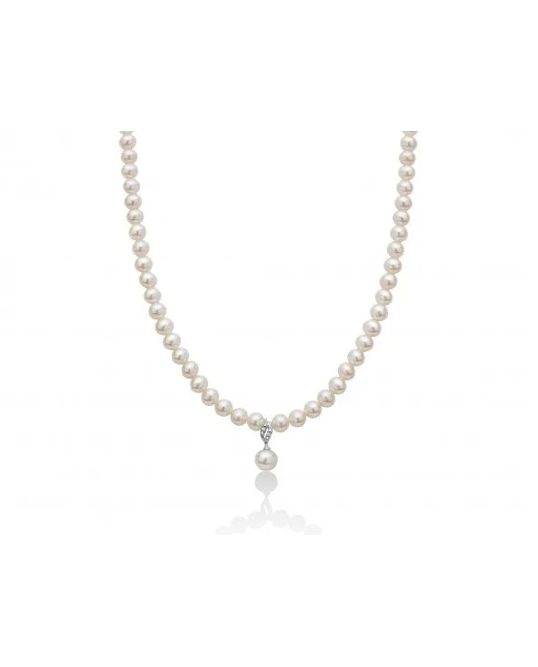 Collana donna Miluna oro 18 Kt con perle e diamanti PCL5527V