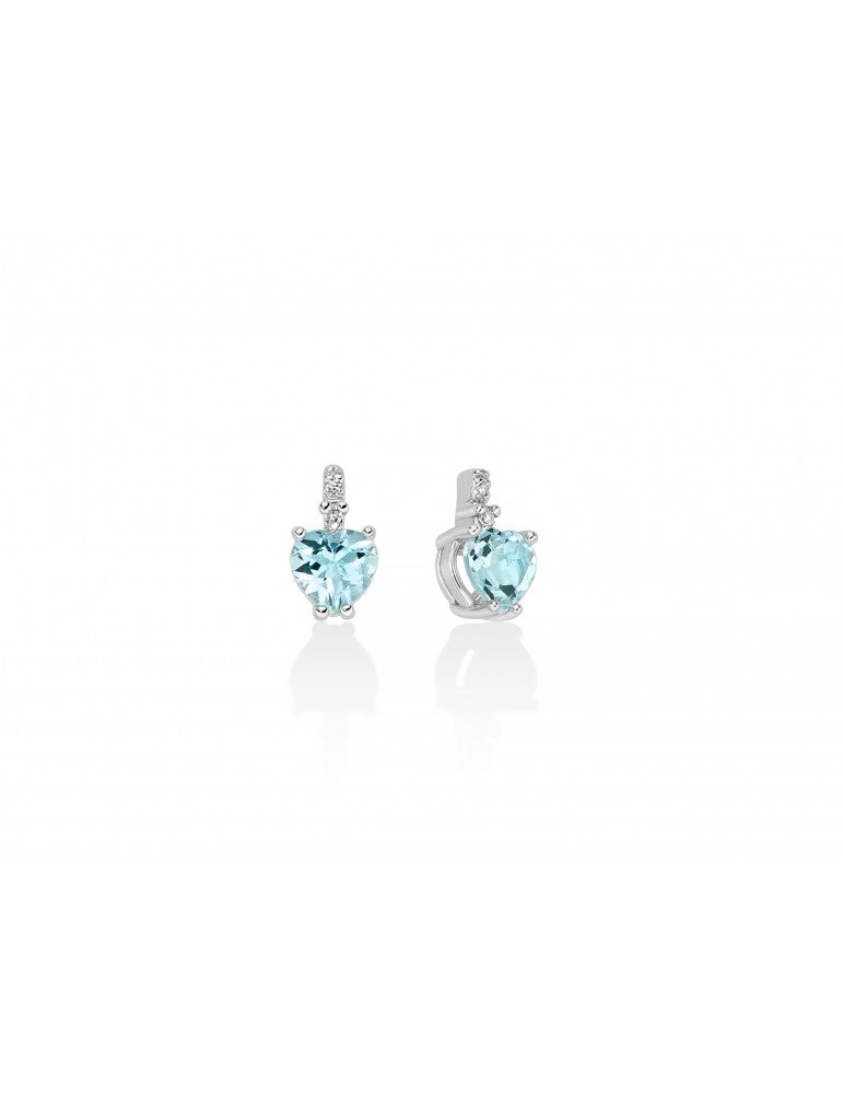 Orecchini donna Miluna in oro 18 Kt Acquamarina e Diamanti ERD2848