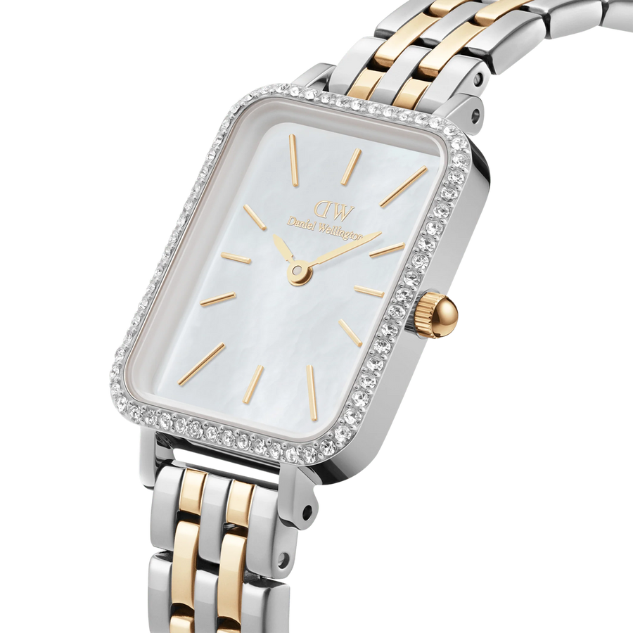 Orologio donna Daniel Wellington QUADRO LUMINE BEZEL 5-LINK TWO-TONE MOP DW00100671