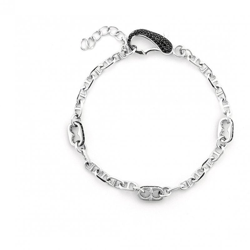 Bracciale uomo Cesare Paciotti in Argento 925 Maglia Marina JPBR5098B