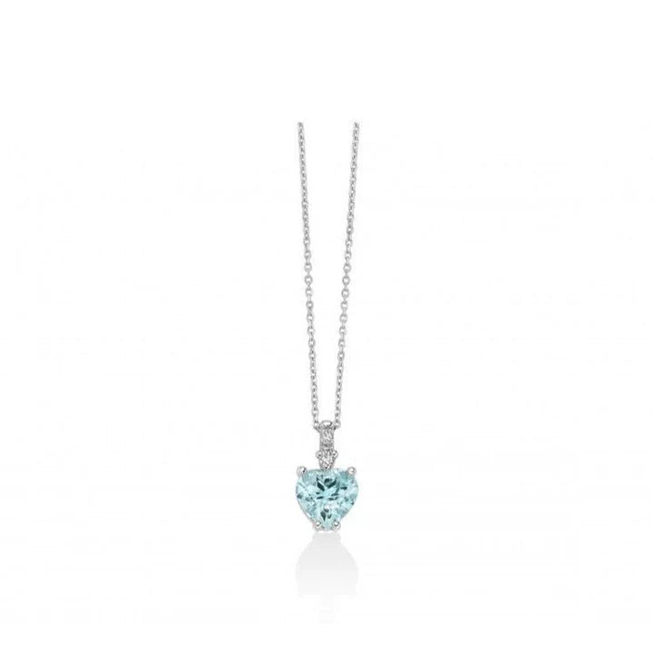 Collana donna Miluna in oro 18 Kt con Diamanti e Acquamarina CLD4728