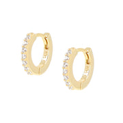 Orecchini Cerchio Amen in argento dorato 925 e zirconi bianchi ET1GB