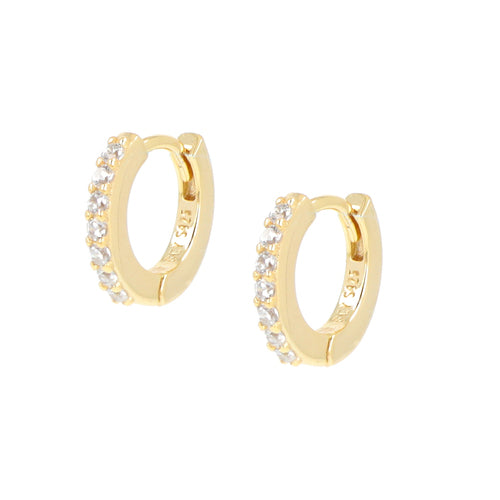 Orecchini Cerchio Amen in argento dorato 925 e zirconi bianchi ET1GB