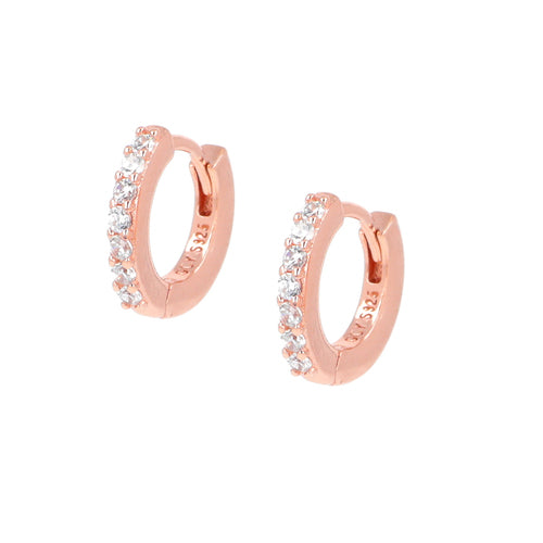 Orecchini Cerchio Amen in argento rosè 925 con zirconi bianchi ET1RB
