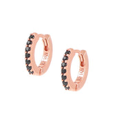 Orecchini Cerchio Amen in argento 925 con zirconi Neri ET1RN