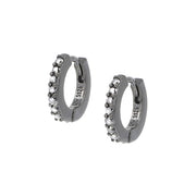 Orecchini Cerchio Amen in argento rutenio 925 con zirconi Bianchi ET1NB
