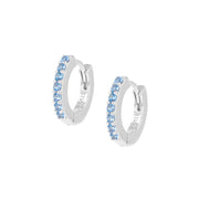 Orecchini Cerchio Amen in argento 925 e zirconi Acquamarina ET1BAC