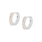 Orecchini Cerchio Amen in argento 925 e zirconi Champagne ET1BCH