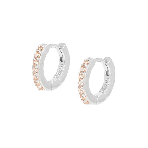 Orecchini Cerchio Amen in argento 925 e zirconi Champagne ET1BCH