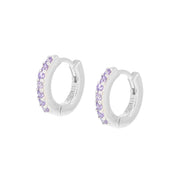 Orecchini Cerchio Amen in argento 925 e zirconi Lilla ET1BLI