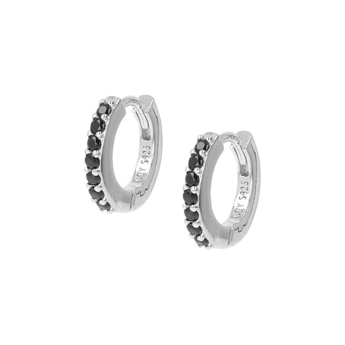 Orecchini Cerchio Amen in argento 925 e zirconi neri ET1BN