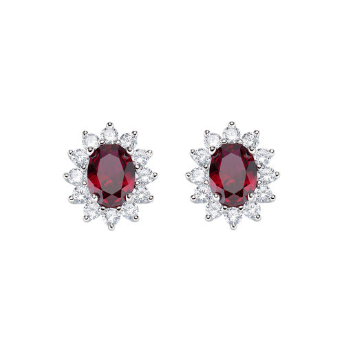 Orecchini donna Amen Royal Lady Zircone Rosso in argento 925 ORLDMBBR