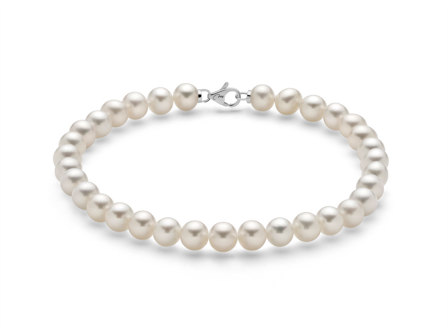 Bracciale donna Miluna in oro bianco 18 Kt con perle PBR3563