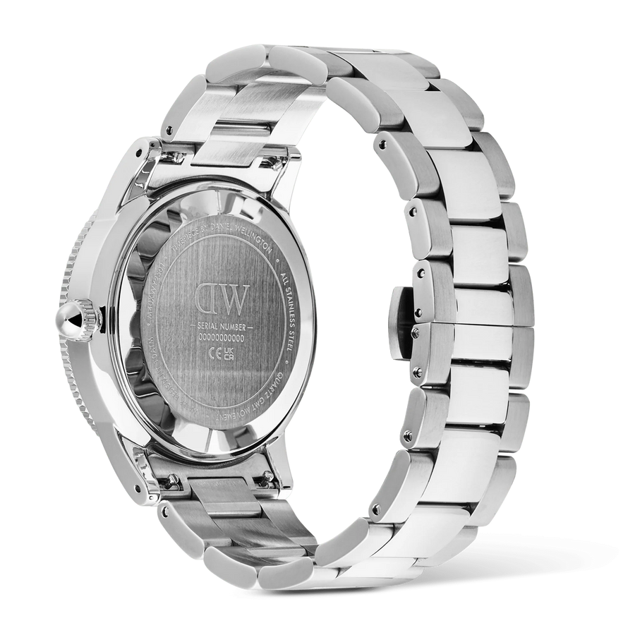 Orologio uomo Iconic GMT Link Black Green Ceramic Bezel Silver DW00100920