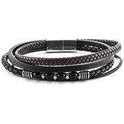 Bracciale uomo 4US Cesare Paciotti in acciaio e pelle 4UBR6389