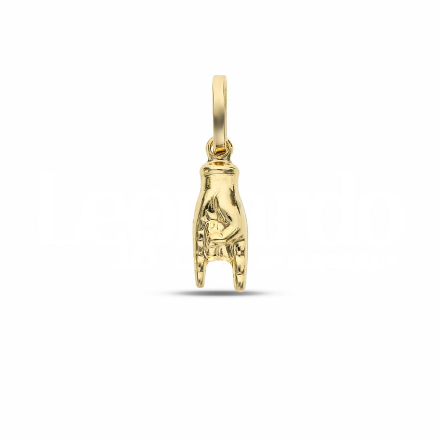 Ciondolo donna in oro giallo 18 Kt Mano con corna 10761-410-060