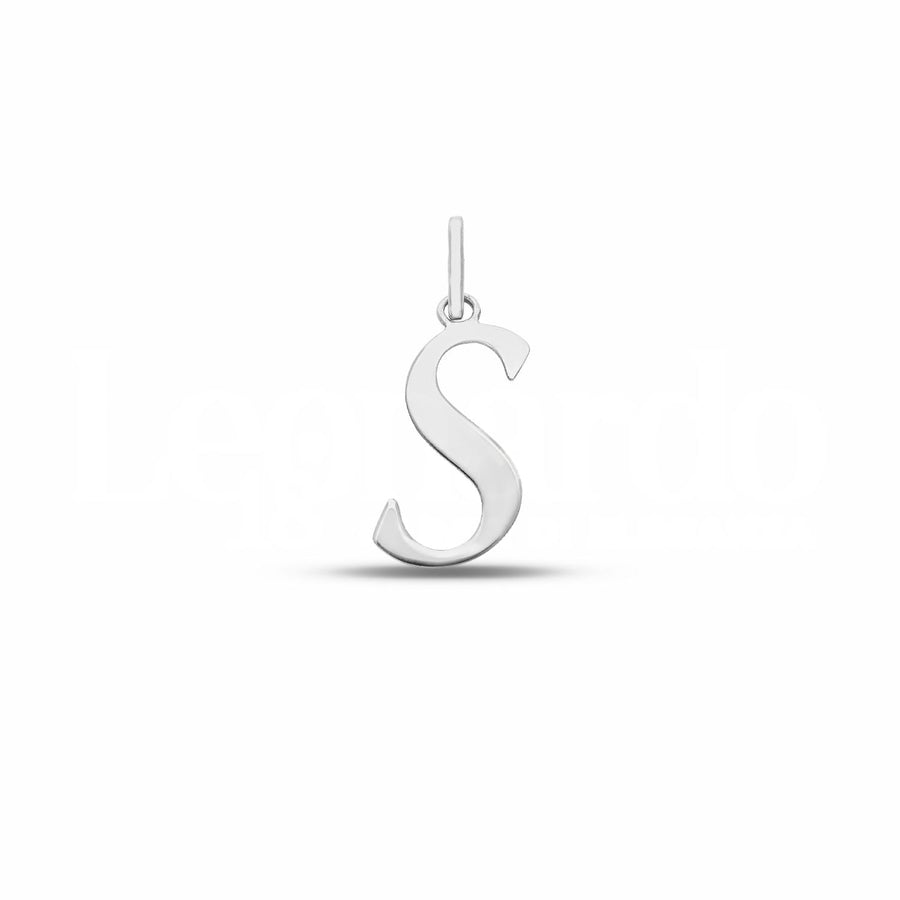 Ciondolo donna in oro bianco 18 Kt Lettera S 11186-700-040