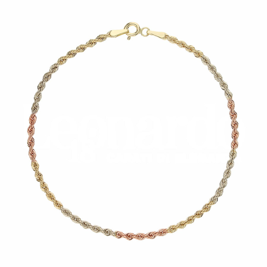 Bracciale donna oro giallo, rosa e bianco 18 Kt Funetta 10729-650-141
