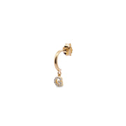Orecchini donna Rue des Mille mono cerchietto lettera con zirconi ORZ-011 CERC INIZ AU