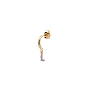 Orecchini donna Rue des Mille mono cerchietto lettera con zirconi ORZ-011 CERC INIZ AU