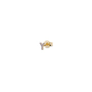 Orecchini donna Rue des Mille mono lobo iniziale con zirconi ORZ-011 LOB INIZ AU
