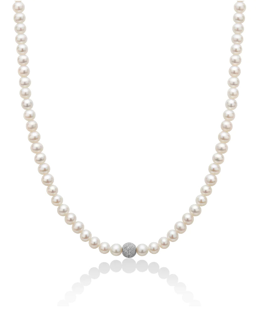 Collana donna Miluna in oro bianco con perle PCL1834V