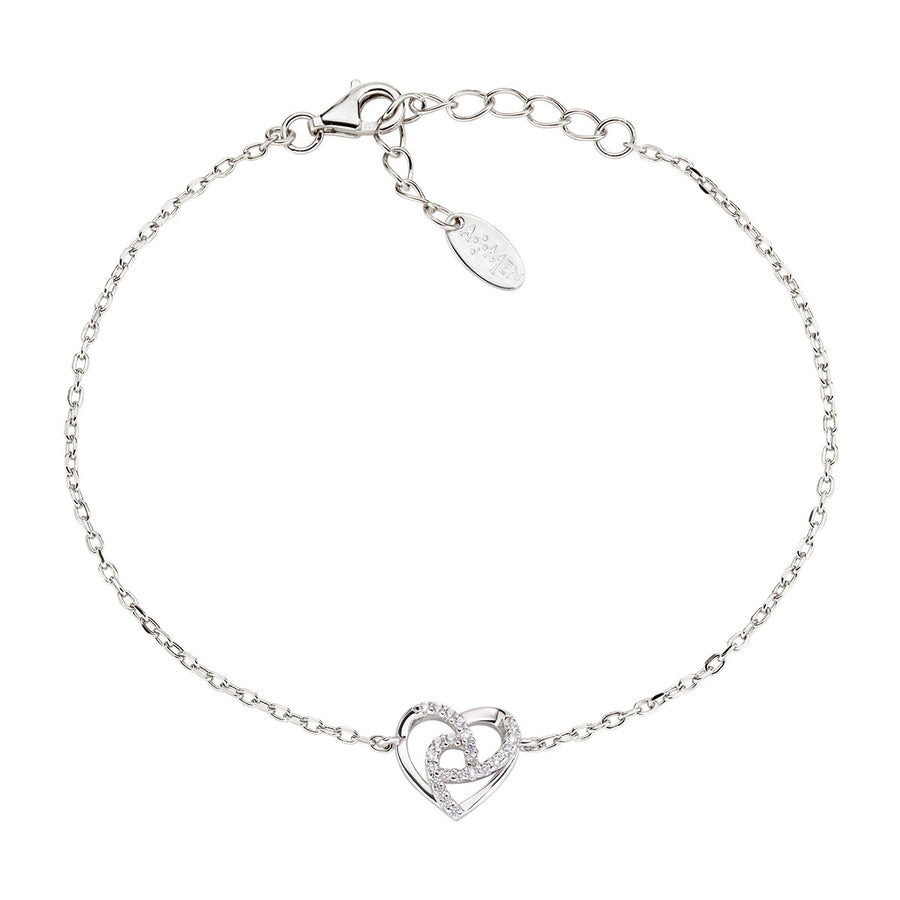 Bracciale donna Amen cuore con zirconi con cuore con zirconi BRHHBBZ